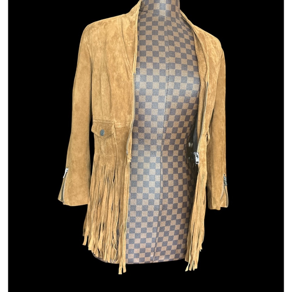 Superdry Tan Suede Fringe Jacket